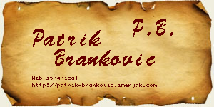 Patrik Branković vizit kartica